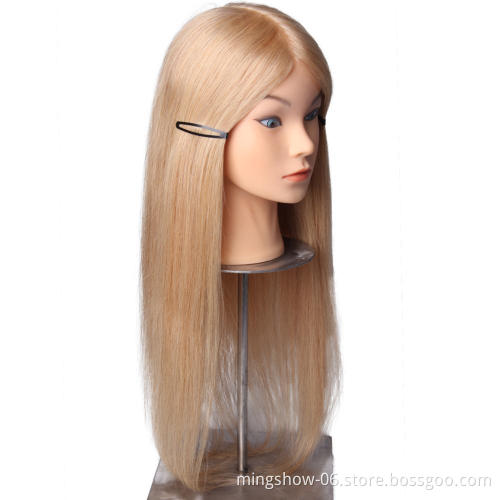 Free shipping hairdressing training mannequin head human hair on sale
